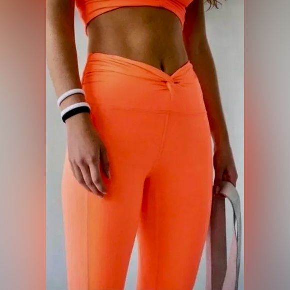 FP Movement by Free People Pants - Free People/FP Movement Breathe Deeper Leggings Neon Orange Tangerine XS